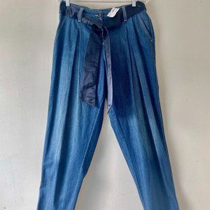 Vintage Ladies EMPORIO ARMANI Blue Jeans Pant with belt Size 8